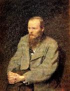 Perov, Vasily Portrait of the Writer Fyodor Dostoyevsky oil painting artist